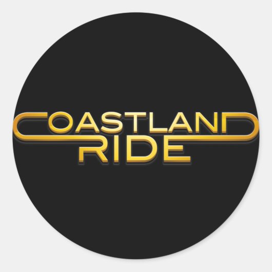 Coastland Ride - name logo Runder Aufkleber (Vorderseite)