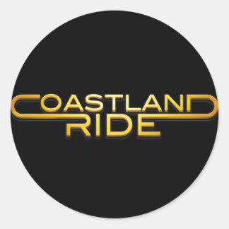 Coastland Ride - name logo Runder Aufkleber