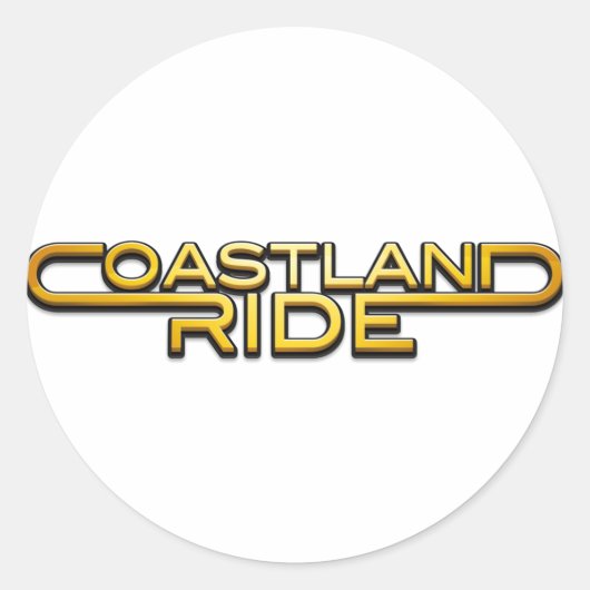 Coastland Ride - name logo Runder Aufkleber (Vorderseite)