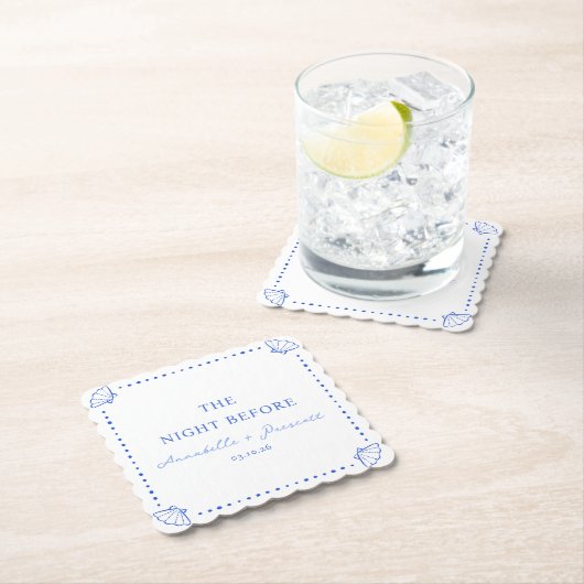 Coastle Chic Blue Personalisierte Probe Abendessen Untersetzer (Vor Ort)