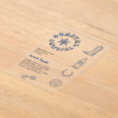 Coastle Cowgirl blaues Brautparty Acryleinladungen (Ablage )