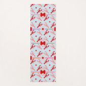 Coastlight Blue & Red Lobster Muster Monogram Yogamatte (Vorderseite)