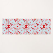 Coastlight Blue & Red Lobster Muster Monogram Yogamatte (Vorderseite (Horizontal))