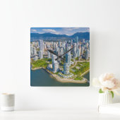 Coastline | Vancouver, British Columbia, Canada Quadratische Wanduhr (Zuhause)