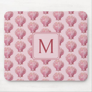 Coastrosa Seashell Monogram Mousepad
