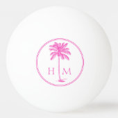Coastrosa und weißes Palmetto Palm Monogramm Tischtennisball (Vorderseite)