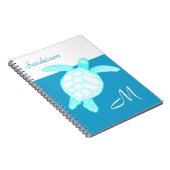 CoastSea Turtle Blue Aquamarin White Notebook Notizblock (Rechte Seite)
