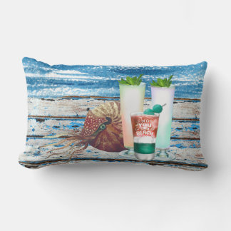Coaststyle Cocktails in Aquarellfarben und nautilu Lendenkissen