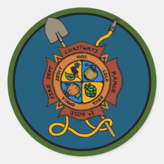 Coastways Ranch 1" Feuerschutzaufkleber Runder Aufkleber