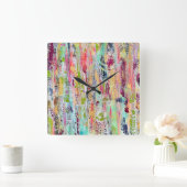 Coat many Colors Wall Clock Quadratische Wanduhr (Zuhause)