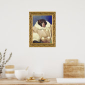 Coat Monkey in einem Goldrahmen Poster (Küche)