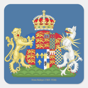 Coat of Arms Anne Boleyn Quadratischer Aufkleber
