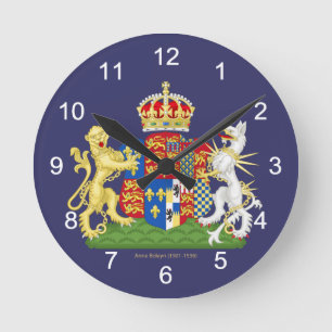 Coat of Arms Anne Boleyn Runde Wanduhr