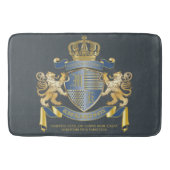Coat of Arms Metallic Blue Gold Lion Ombre Emblem Badematte (Vorderseite)