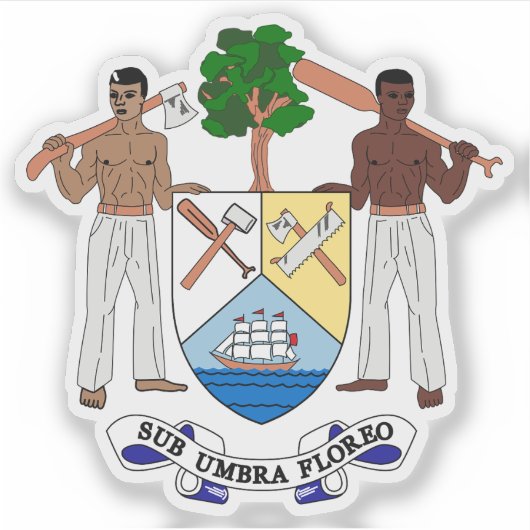 Coat of arms of British Honduras-Belize, 1967-1981 Aufkleber (Vorderseite)