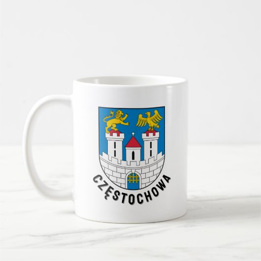 Coat of Arms of Częstochowa, Poland Kaffeetasse (Links)