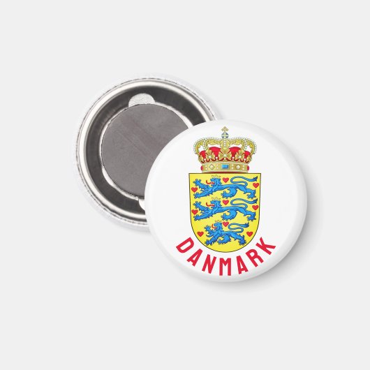 Coat of Arms of Denmark Magnet (Vorderseite/Rückseite)
