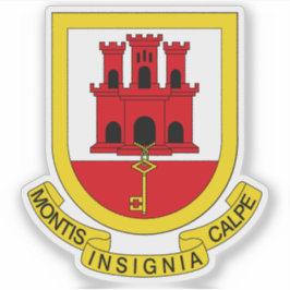 Coat of arms of Gibraltar, British Overseas Aufkleber