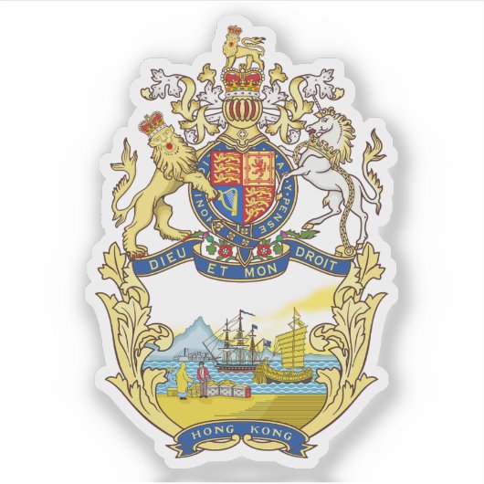 Coat of arms of Hong Kong (1843–1959) Aufkleber (Vorderseite)