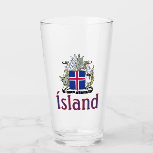 Coat of Arms of Iceland Glas (Vorderseite)