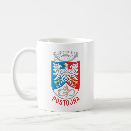 Coat of Arms of Postojna, Slovenia Kaffeetasse (Links)