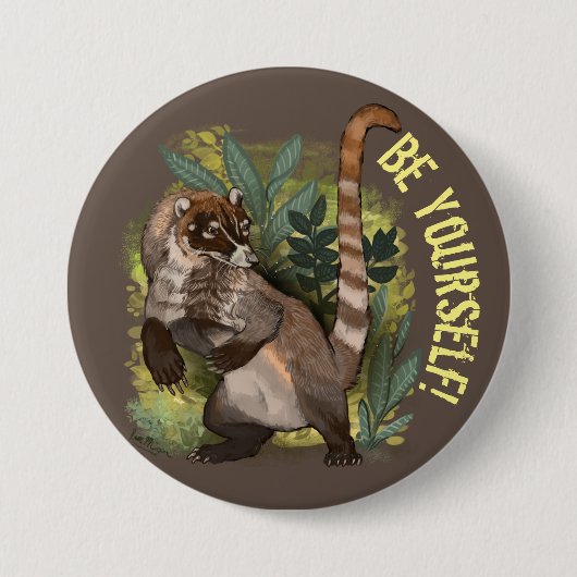 Coatamundi oder Weißnasen-Coati Button (Vorderseite)