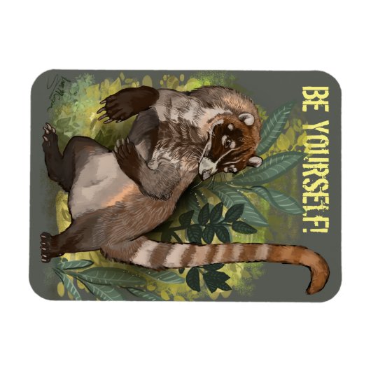 Coatamundi oder Weißnasen-Coati Magnet (Horizontal)