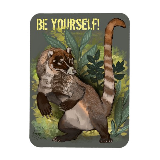 Coatamundi oder Weißnasen-Coati Magnet (Vertikal)