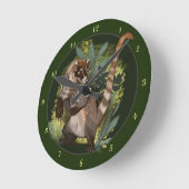 Coatamundi oder Weißnasen-Coati Runde Wanduhr (Winkel)