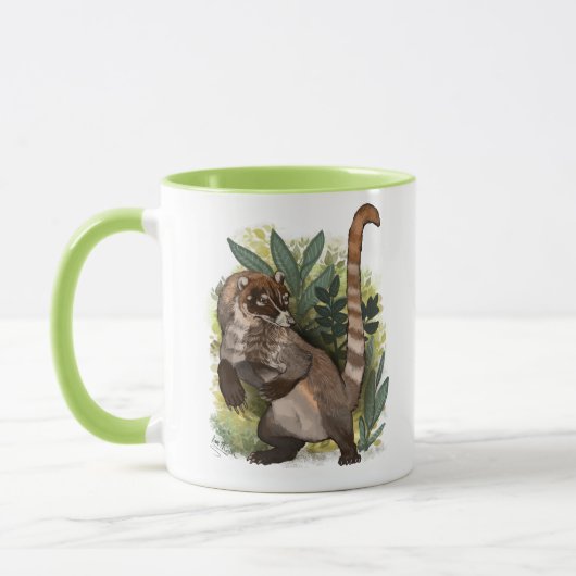 Coatamundi oder Weißnasen-Coati Tasse (Links)