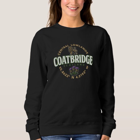 Coatbridge Scotland Central Lowlands Coordinates L Sweatshirt (Vorderseite)