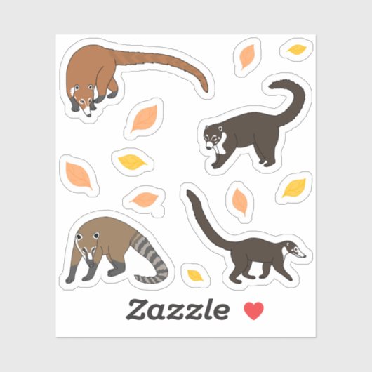 Coatis Aufkleber (Blatt)