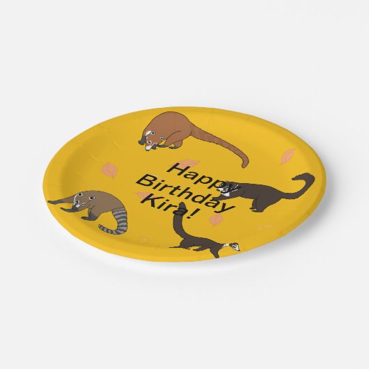 Coatis Birthday Pappteller (Schrägansicht)