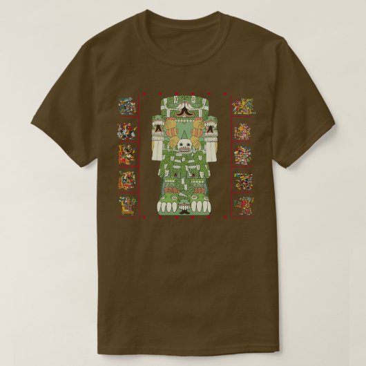 Coatlicue Aztec Mother of Gods Fertility Goddess T-Shirt (Design vorne)