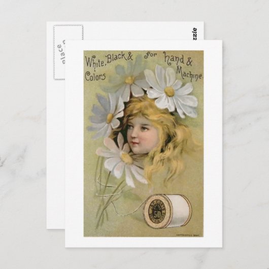 Coats Thread - Daisy Girl Postkarte (Vorne/Hinten)