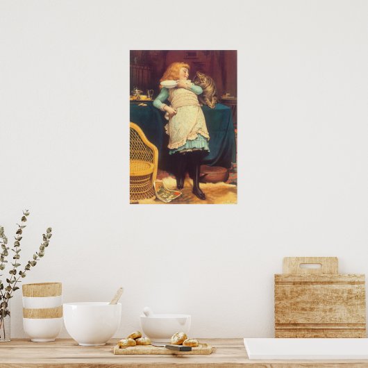 Coaxing besser als Teasing Charles Burton Barber Poster (Küche)