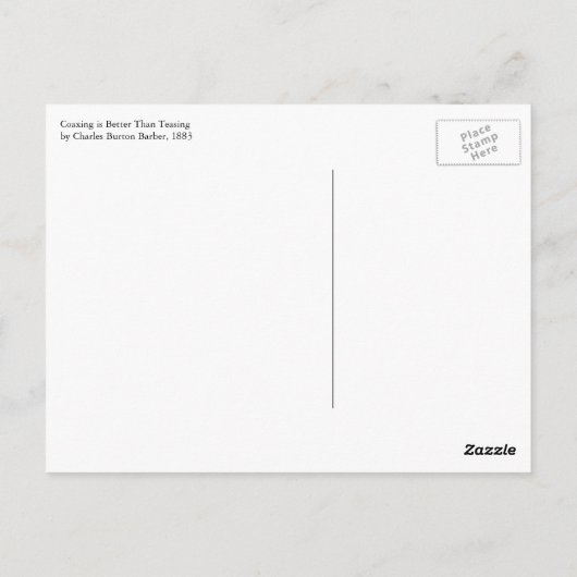 Coaxing besser als Teasing Charles Burton Barber Postkarte (Rückseite)
