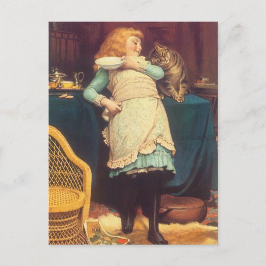 Coaxing besser als Teasing Charles Burton Barber Postkarte (Vorderseite)