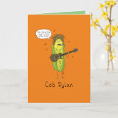 Cob Dylan Musician Corner Funny Grußkarte Karte (Gelbe Blume)