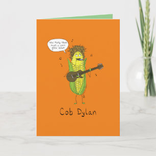 Cob Dylan Musician Corner Funny Grußkarte Karte