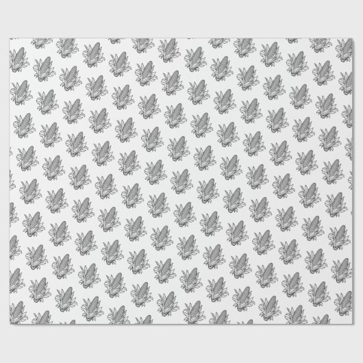 Cob-Ikone aus schwarzem und weißem Mais Geschenkpapier (Flach)