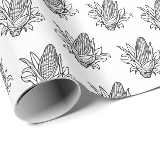 Cob-Ikone aus schwarzem und weißem Mais Geschenkpapier (Rolleneckpunkt)