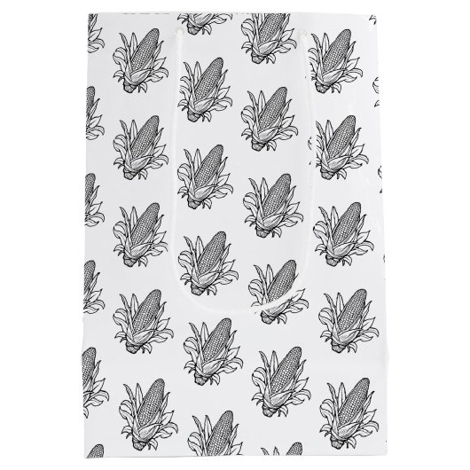 Cob-Ikone aus schwarzem und weißem Mais Mittlere Geschenktüte (Rückseite)