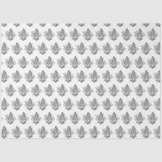 Cob-Ikone aus schwarzem und weißem Mais Seidenpapier (Vorderseite)