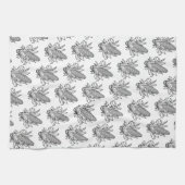 Cob-Ikone mit schwarz-weiß Mais und Blätter Geschirrtuch (Horizontal)