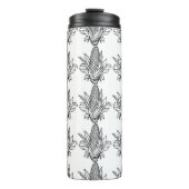 Cob-Ikone mit schwarz-weiß Mais und Blätter Thermosbecher (Vorderseite)