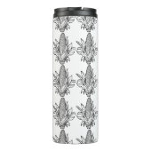 Cob-Ikone mit schwarz-weiß Mais und Blätter Thermosbecher (Rückseite)