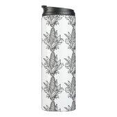 Cob-Ikone mit schwarz-weiß Mais und Blätter Thermosbecher (Nach rechts gedreht)