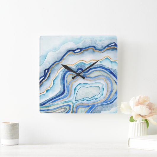 Cobalt Agate II Quadratische Wanduhr (Zuhause)