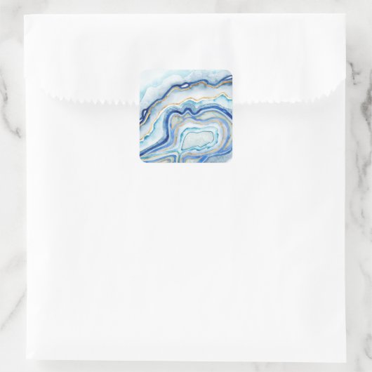 Cobalt Agate II Quadratischer Aufkleber (Tasche)